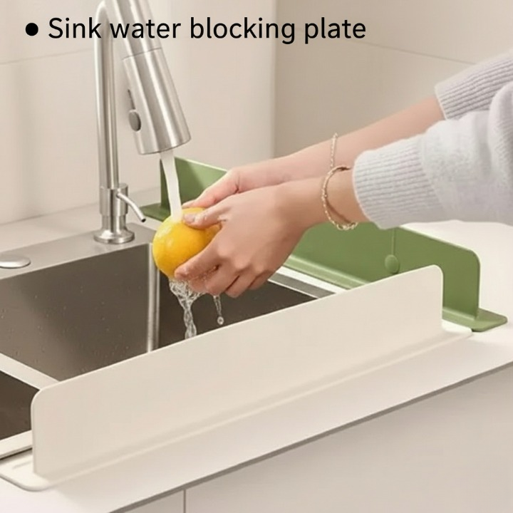Silicone Sink Splash Guard Flexible Water Splash Stopper with Double Suction Cups