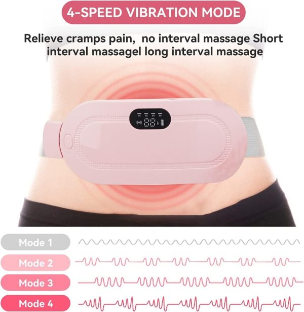 Electric Period Heating Pad Belt – 3 Heat & 4 Massage Modes with Box