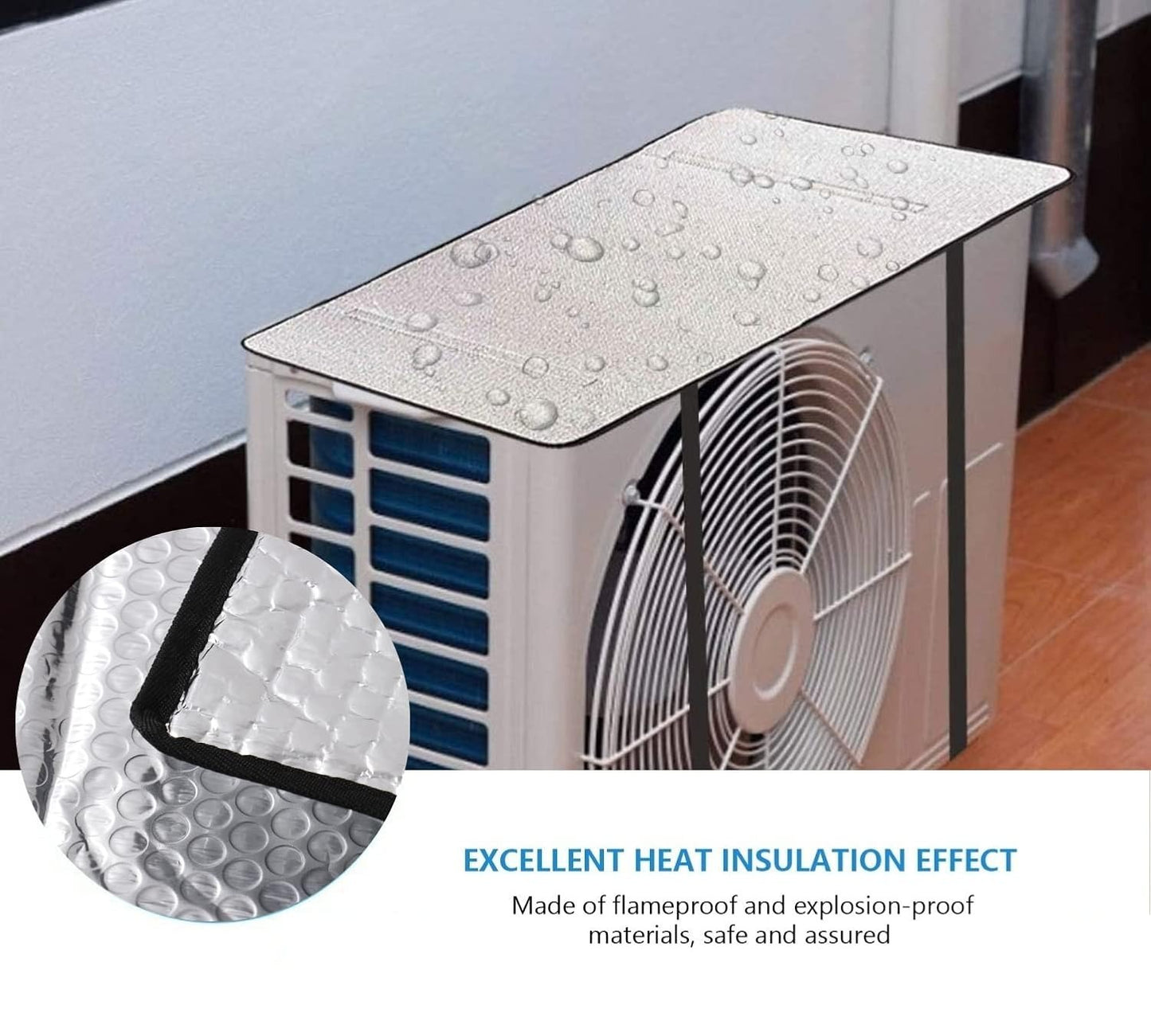 AC Outdoor Unit Sunshade Cover – Silver Foil Reflective Heat Shield & Dust Protector