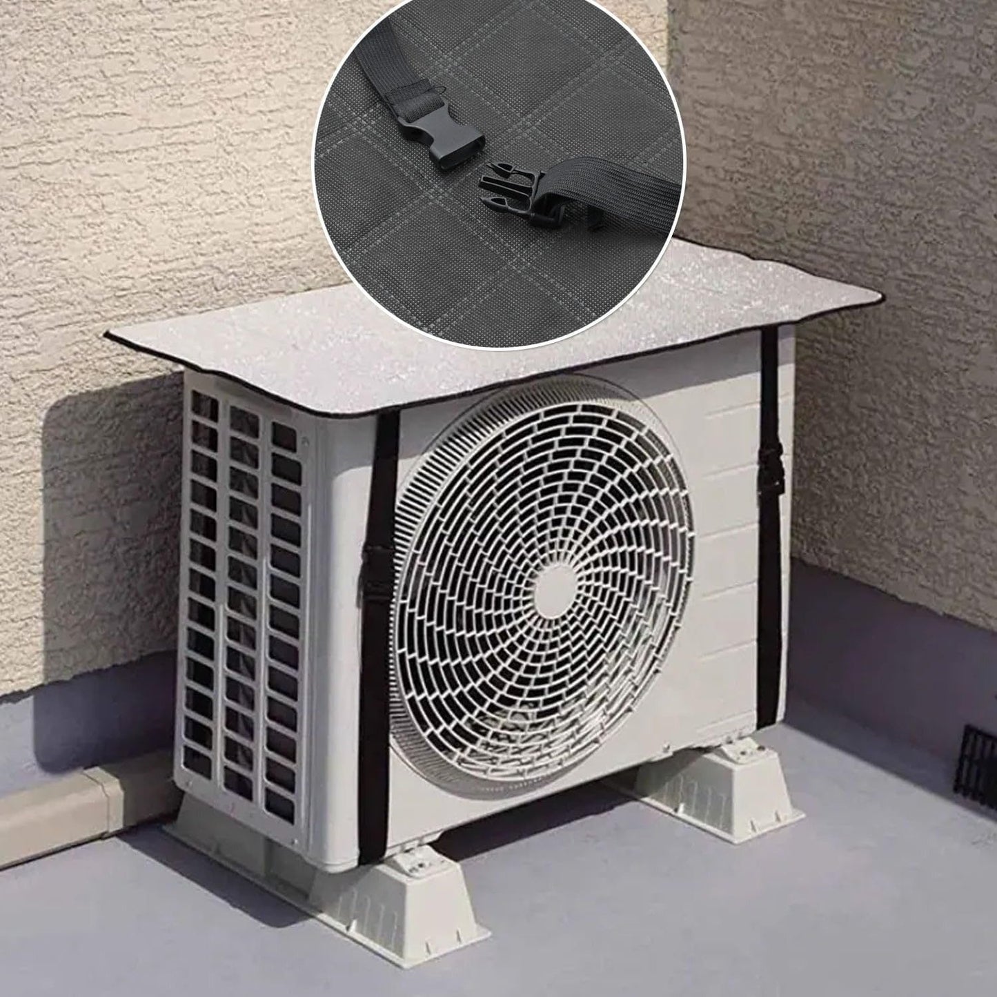 AC Outdoor Unit Sunshade Cover – Silver Foil Reflective Heat Shield & Dust Protector