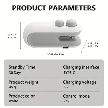 Portable Rechargeable Mini Sealer For Plastic Bags | Handheld Heat Sealing Machine